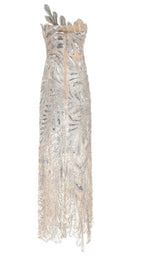 Oscar De La Renta Crystal-Embroidered Tulle Gown Size 4 Retails $13,989