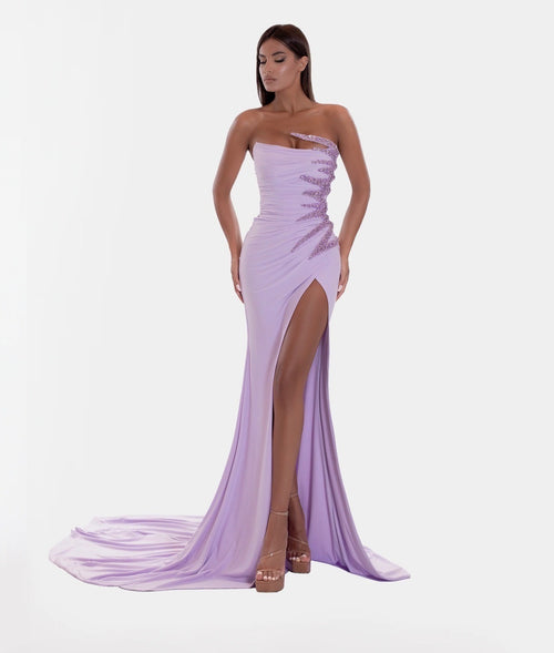 Albinadyla Corset Long Dress In Lilac Size 44 Retails $990