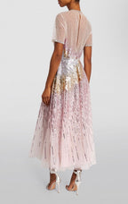 Georges Hobeika Embellished Tulle Midi Dress Size 2/4 Retail $7,000