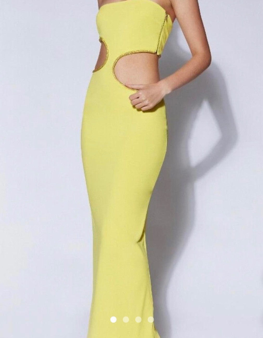 NWT Meshki Yellow Cut Out Dress Size L Retails $189
