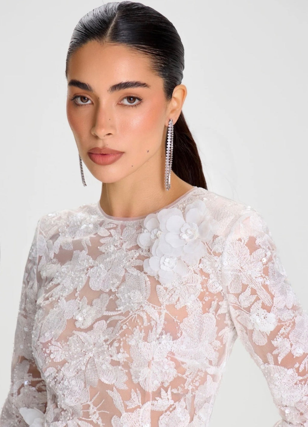 Nadine Merabi SIENNA WHITE DRESS Size 6 Retails $545