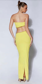 NWT Meshki Yellow Cut Out Dress Size L Retails $189