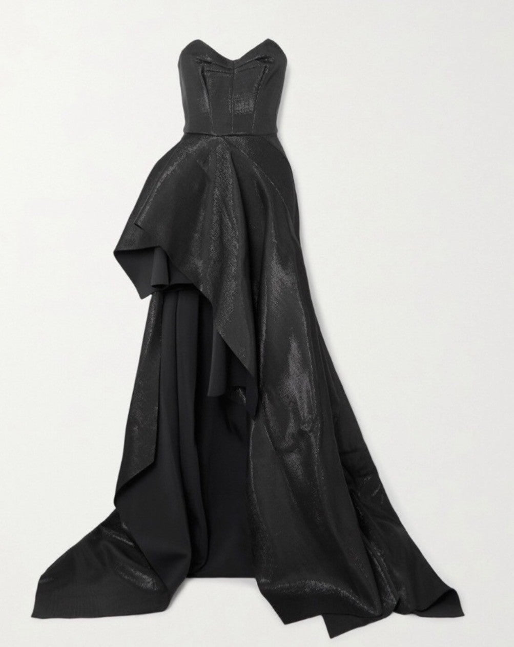 Maticeveski Intoxicating off the shoulder Draped lame Gown Size 4 Retails $2,785