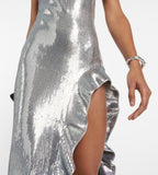 David Koma Ruffle-trimmed sequined gown Size 6 Retails $2,520
