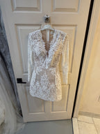 Bronx and Banco Womens White Isabella Long Sleeve Mini dress Size S Retails $850