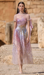 Georges Hobeika Embellished Tulle Midi Dress Size 2/4 Retail $7,000