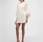 Alice + Olivia White Feather Trim Size 2 Retails $895