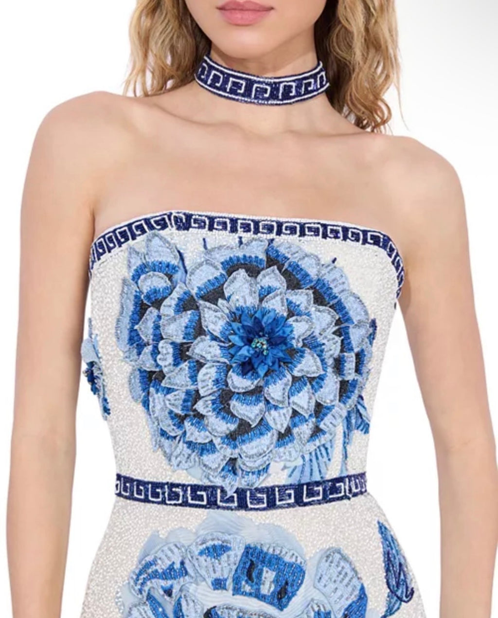 Alice and Olivia Georgie Embellished Strapless Dress & Choker Size 8 Retails $25