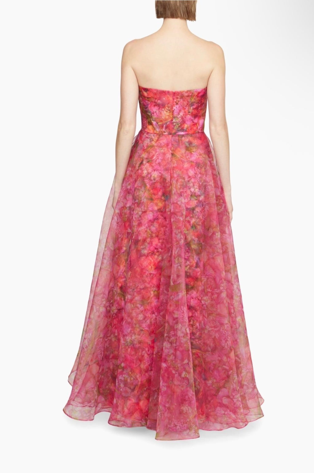 Theia Taytum Floral Organza Strapless Gown Size 6 Retails $945