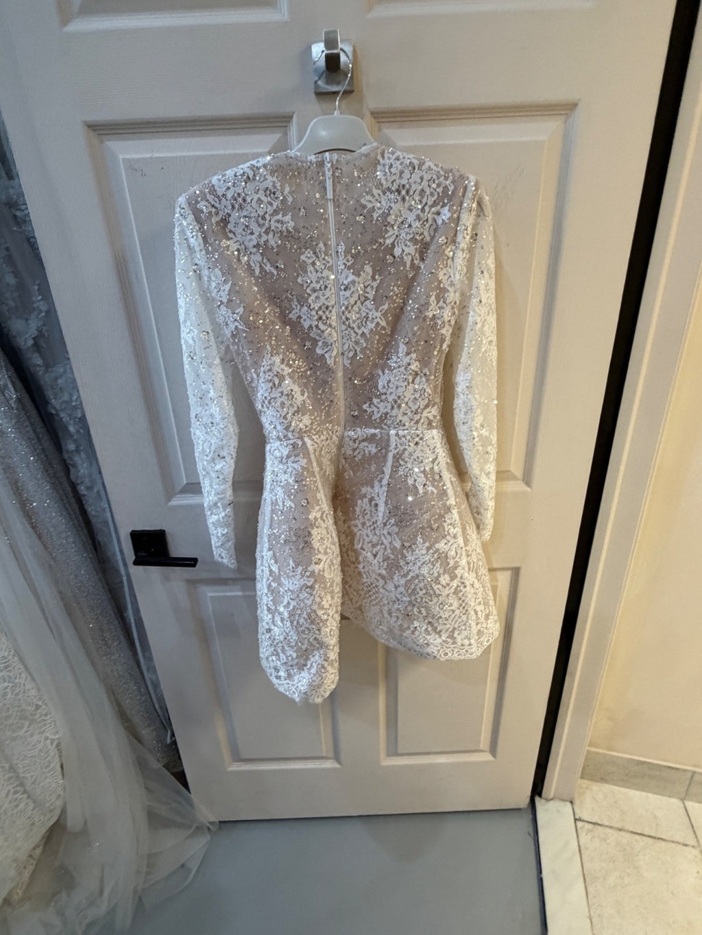 Bronx and Banco Womens White Isabella Long Sleeve Mini dress Size S Retails $850