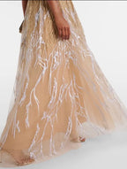 Elie Saab Arboreal Embroidered Gown Size 8 Retails $5,410