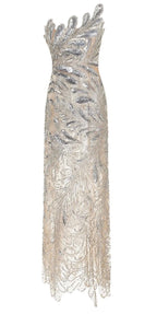 Oscar De La Renta Crystal-Embroidered Tulle Gown Size 4 Retails $13,989