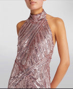 PAMELLA ROLAND Sequinned Embellished Halterneck Gown Size 4 Retails $10,500
