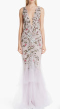 Marchesa Embroidered Floral Evening Dress Size 12 Retails $6,995