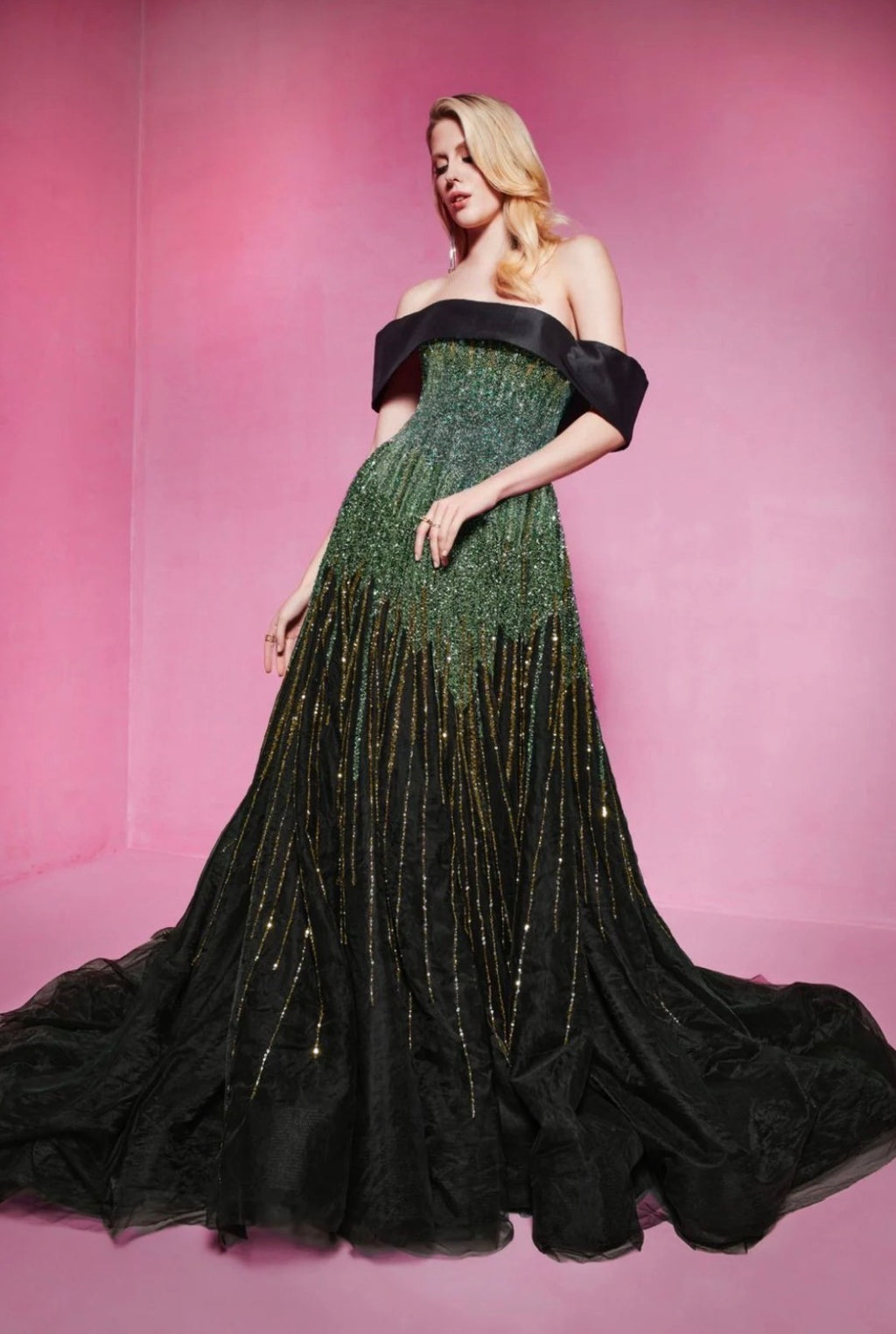 Li Beirut Beaded Mermaid Evening Gown Size 4/6 Retails $1,290