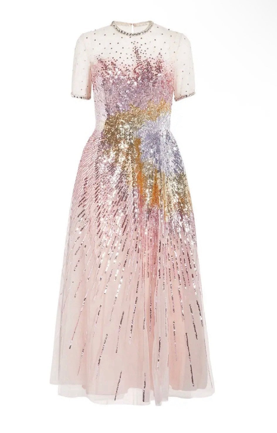 Georges Hobeika Embellished Tulle Midi Dress Size 2/4 Retail $7,000