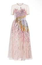 Georges Hobeika Embellished Tulle Midi Dress Size 2/4 Retail $7,000