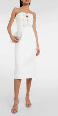 REBECCA VALLANCE Bridal Ophelia Crêpe Midi Dress Size 2 Retails $840