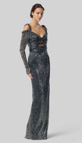 ALTUZARRA Flakonera sequined off-shoulder dress Size 36 Retails $2495