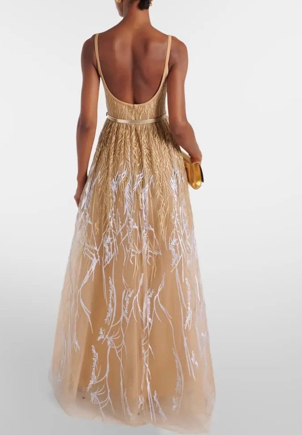Elie Saab Arboreal Embroidered Gown Size 8 Retails $5,410