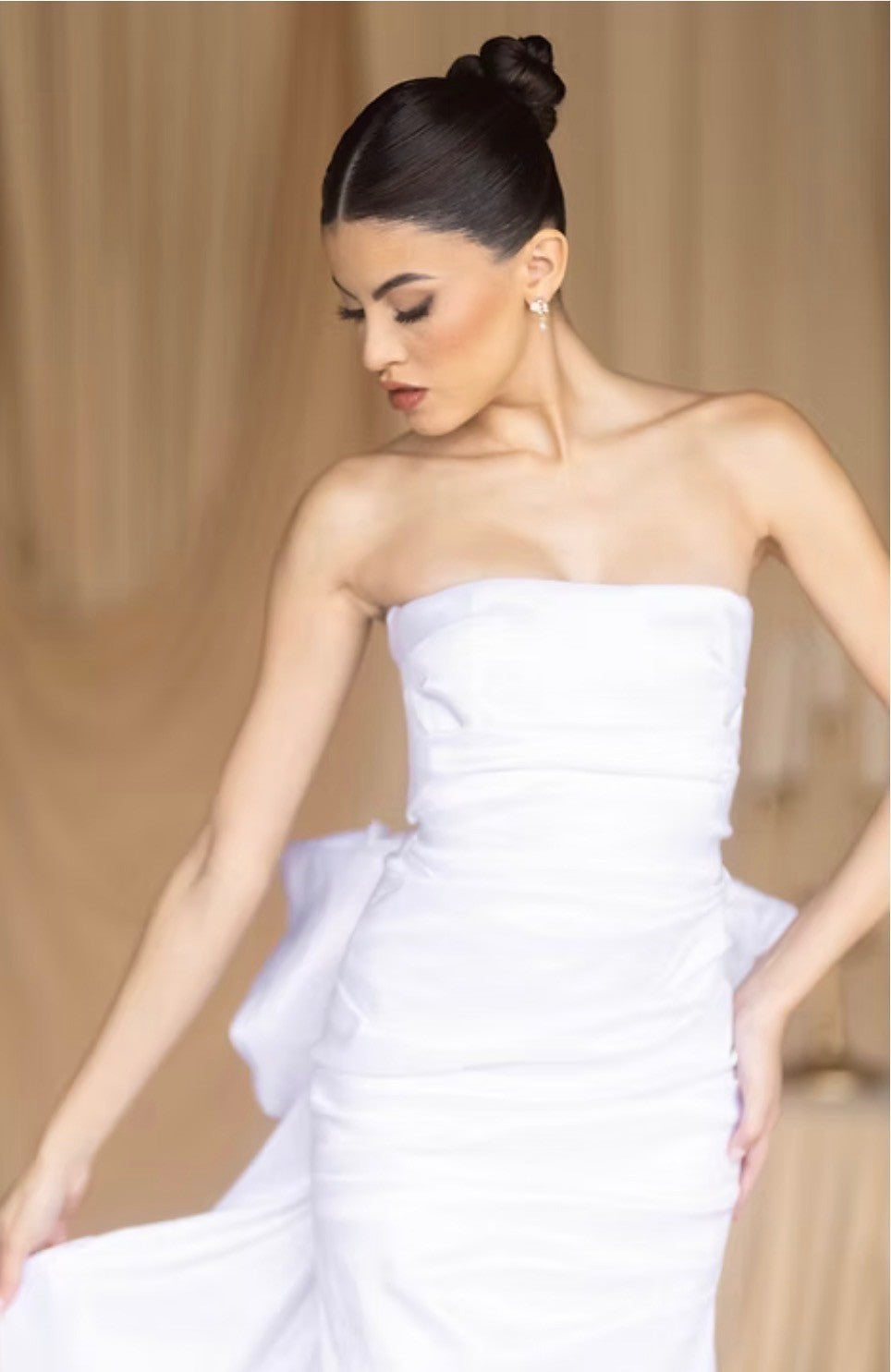 Nookie Strapless White Mini Dress Size M