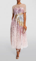 Georges Hobeika Embellished Tulle Midi Dress Size 2/4 Retail $7,000