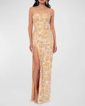 HELSI Lola Strapless Sequin Floral Trumpet Gown Size XS Retails $695