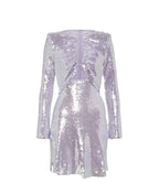 NWT Self-Portrait Lilac Sequin Mini Dress Size 8 Retails 895