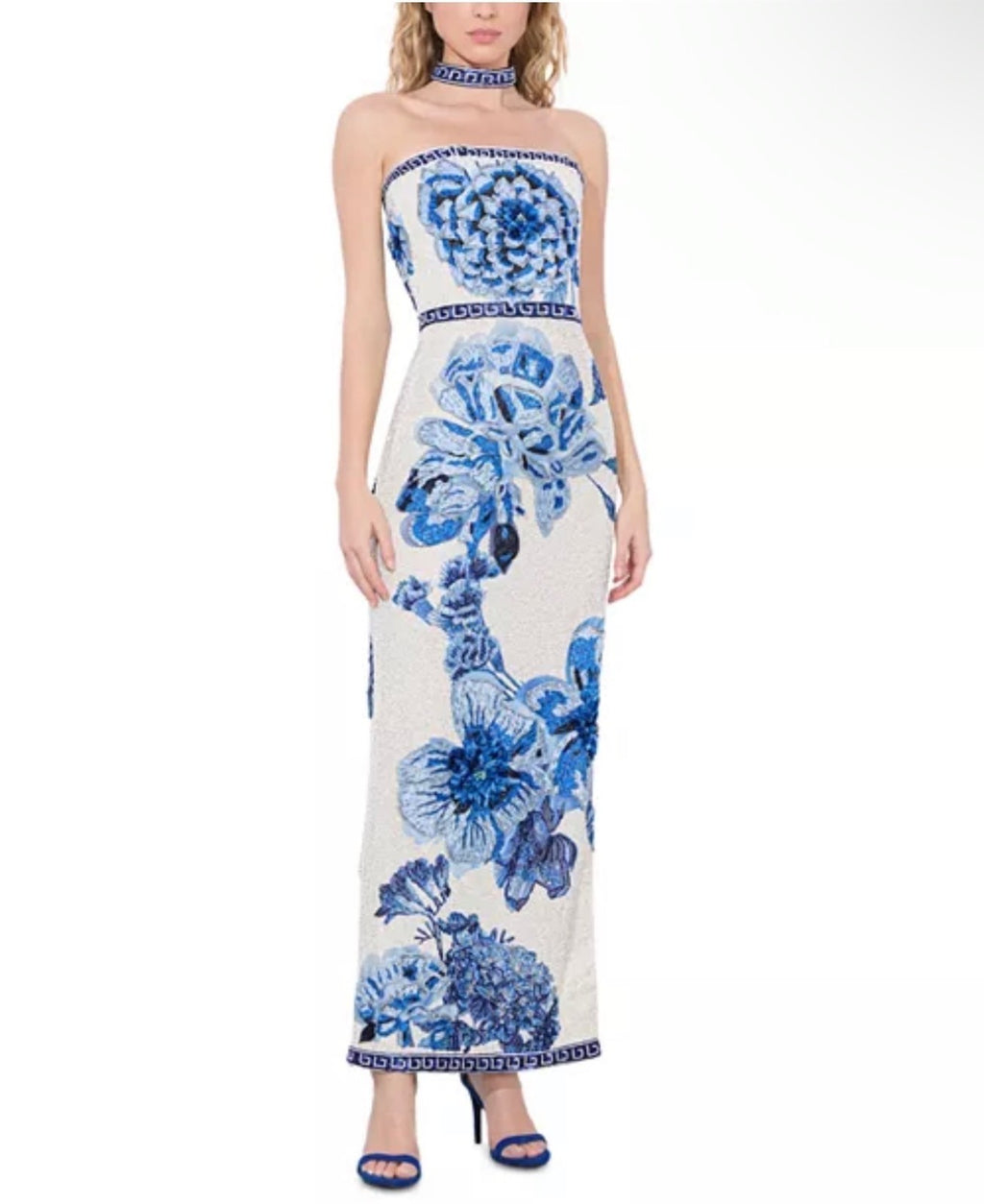 Alice and Olivia Georgie Embellished Strapless Dress & Choker Size 8 Retails $25