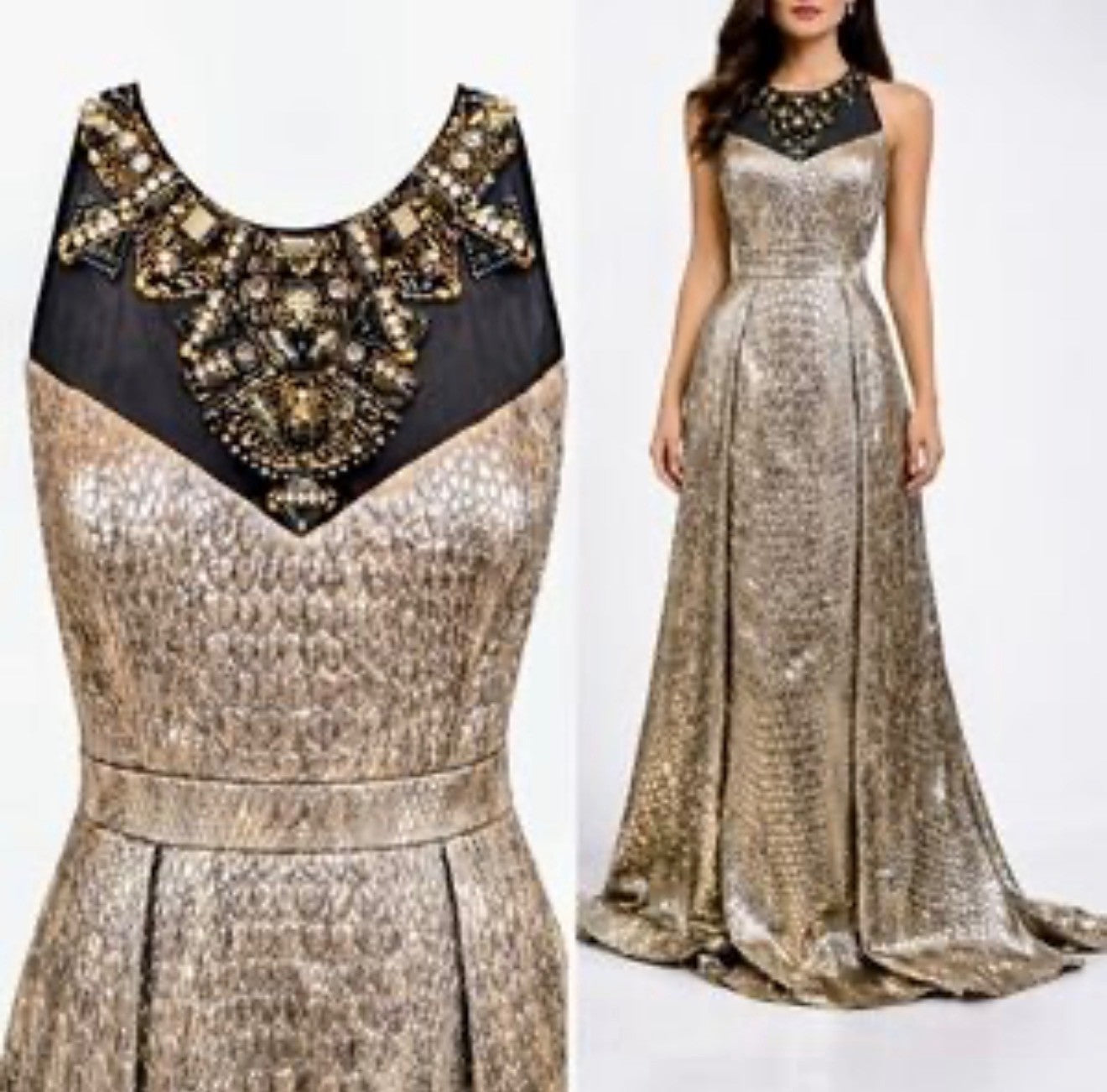 Badgley Mischka Metallic Gold Size 6 Retails $1825