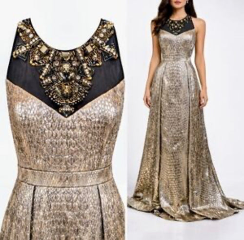 Badgley Mischka Metallic Gold Size 6 Retails $1825