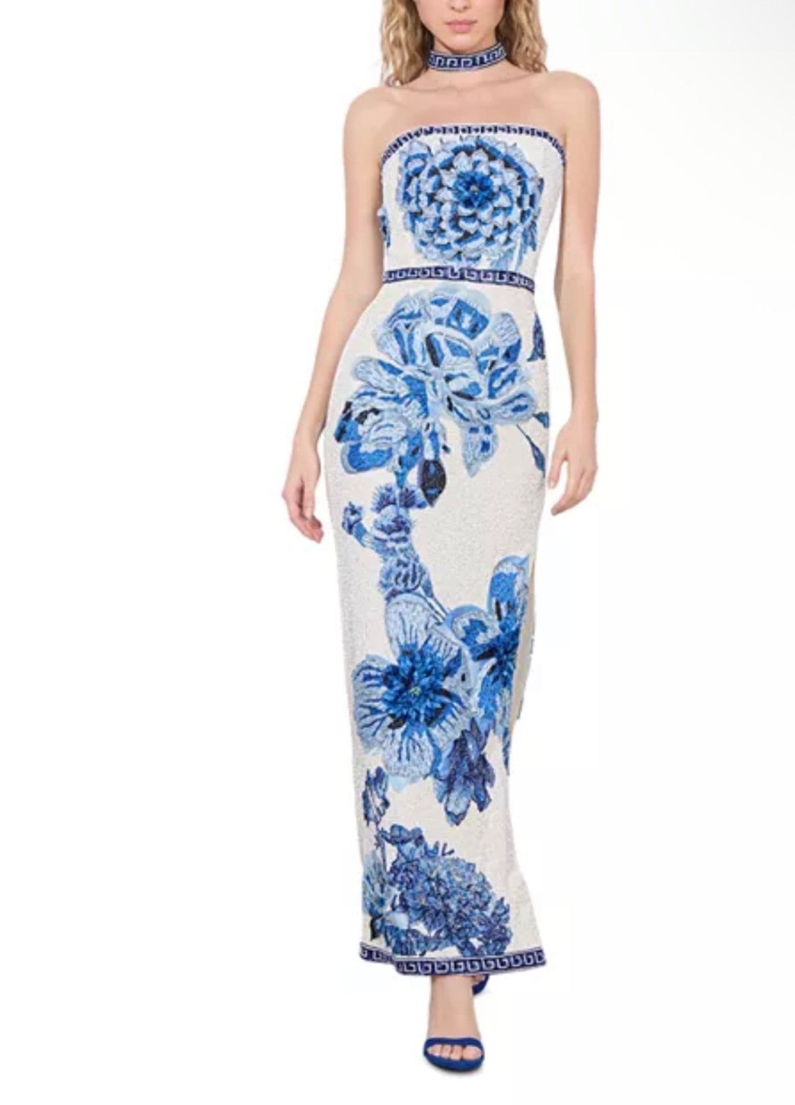 Alice and Olivia Georgie Embellished Strapless Dress & Choker Size 8 Retails $25