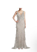 NWT Basix Fringed Gown Size 8 Retails $1,190
