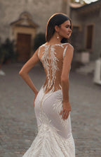 Berta Bridal Beaded Mermaid Wedding Gown Size 42 Retails $12,000