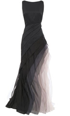 Halston Ombre Voile Satin Gown Size 6 Retails $695