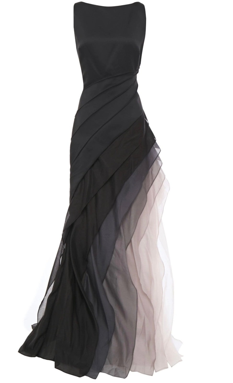 Halston Ombre Voile Satin Gown Size 6 Retails $695