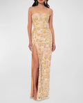 HELSI Lola Strapless Sequin Floral Trumpet Gown Size M Retails $695