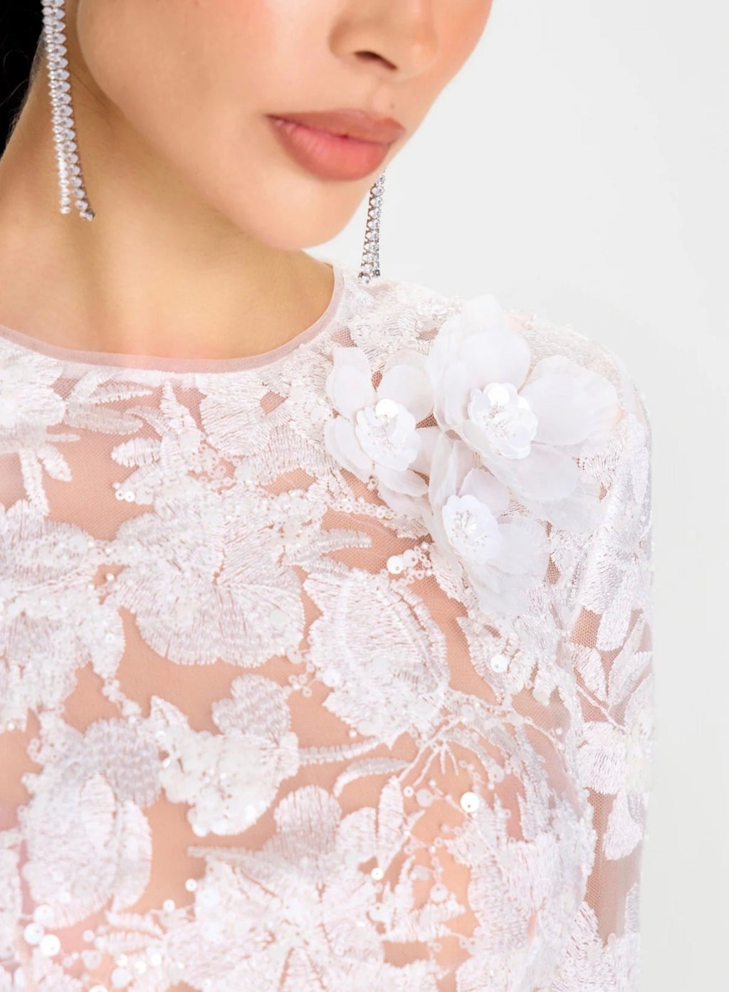Nadine Merabi SIENNA WHITE DRESS Size 6 Retails $545