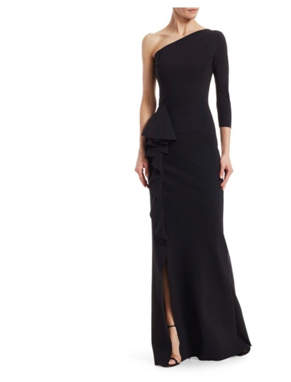 NWT CHIARA BONI LA PETITE ROBE Patty One-Shoulder Gown Size 6 Retails $995
