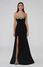 Alfabeta One-Shoulder Crepe Gown with Embellished Neckline Size 6 Retails $1,150
