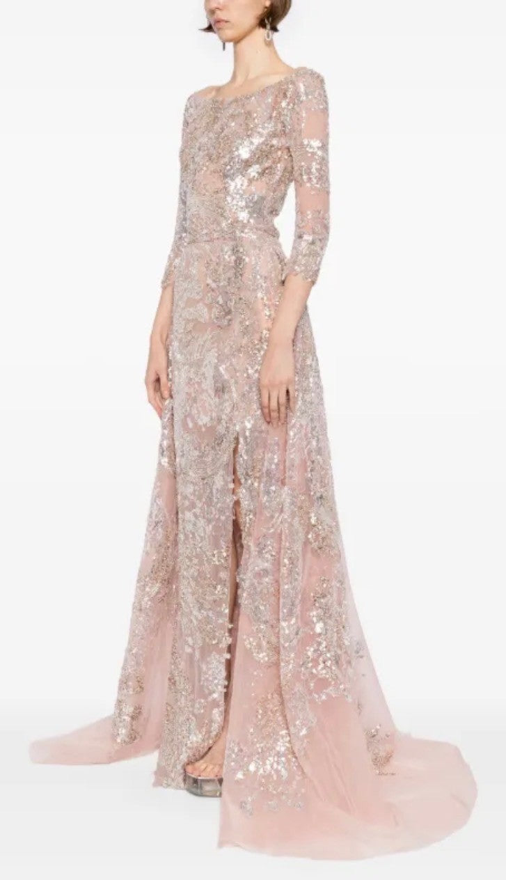 Saiid Kobeisy Embroidered Maxi Dress Size 10 Retails $3,465
