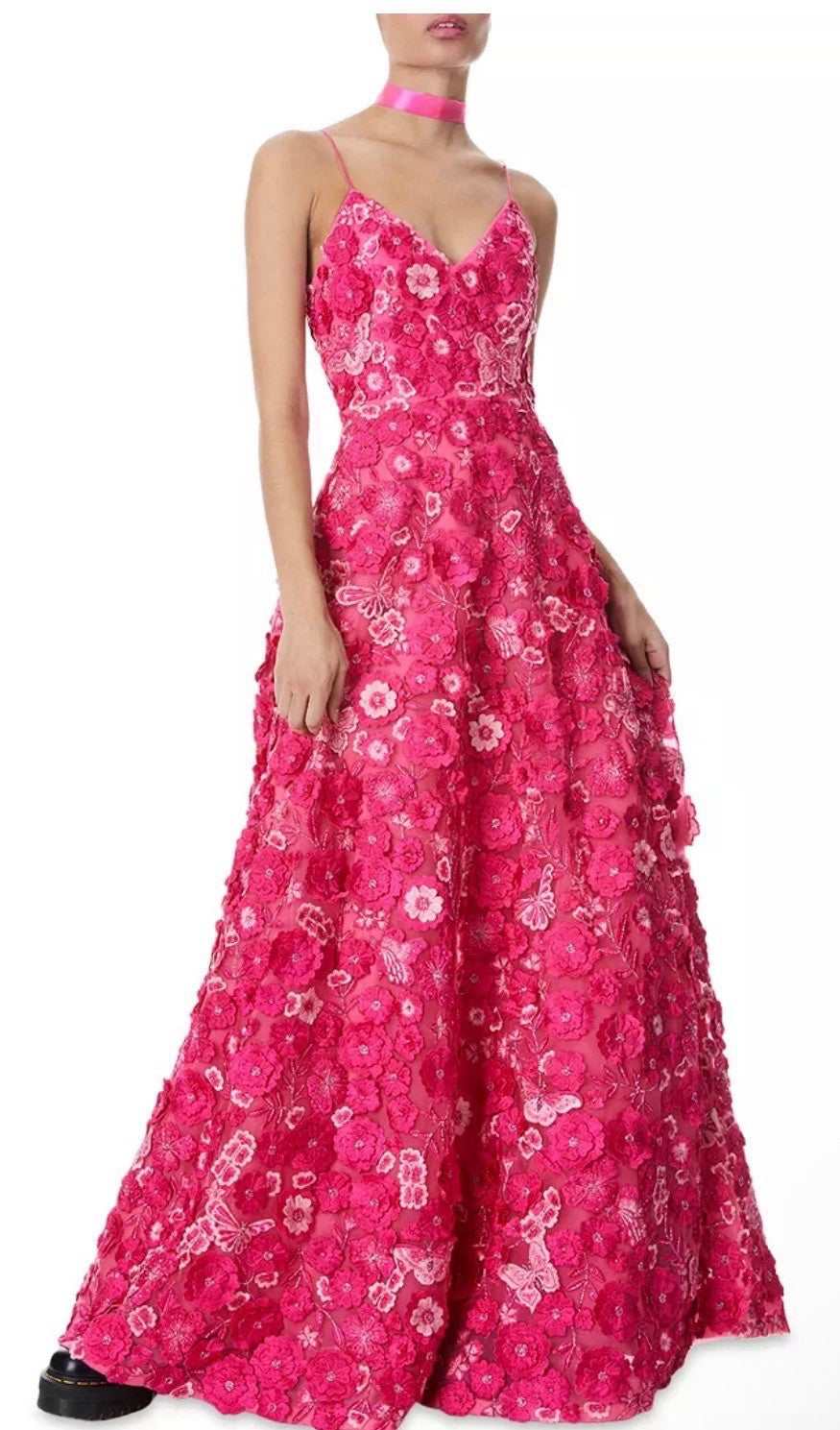 Alice and Olivia  Domenica Floral Embroidered Ball Gown