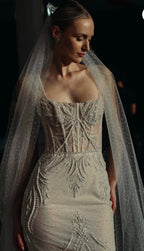 Berta Bridal Beaded Mermaid Wedding Gown Size 42 Retails $12,000