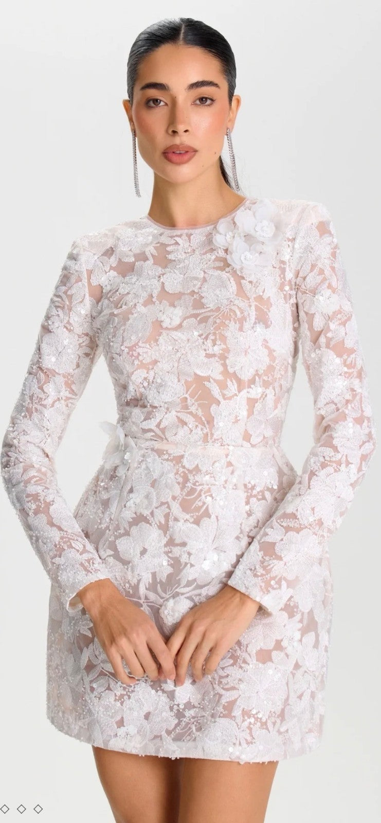 Nadine Merabi SIENNA WHITE DRESS Size 6 Retails $545