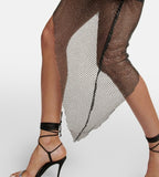 Giuseppe di Morabito Crystal-embellished mesh midi dress Size XS /S Retails $988