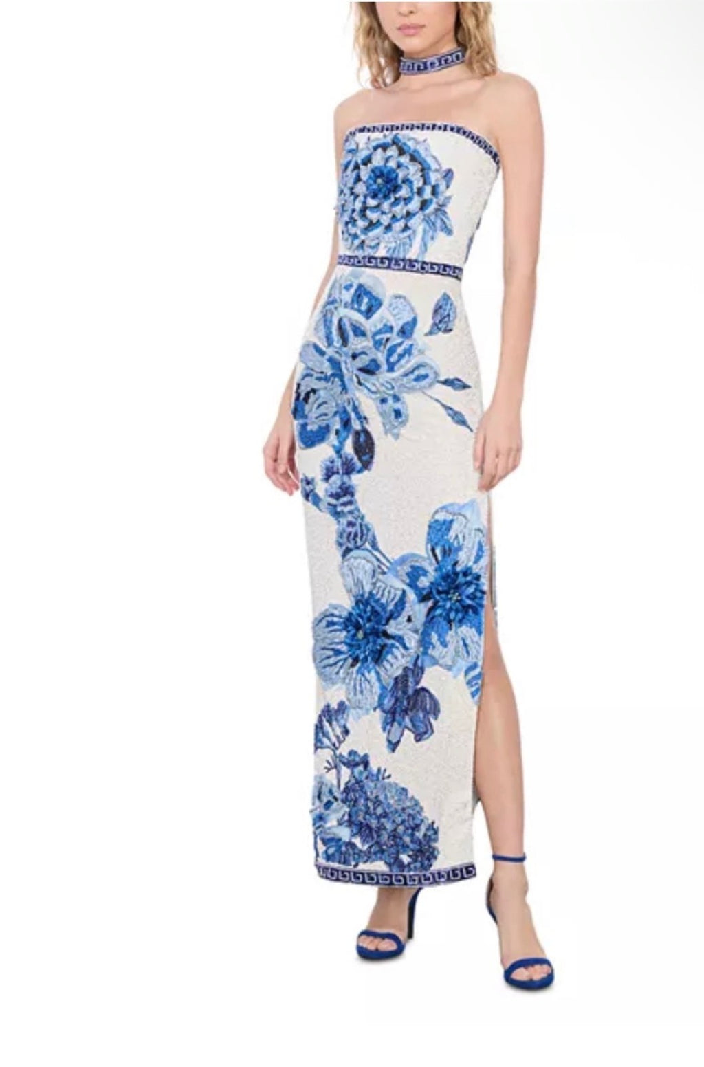 Alice and Olivia Georgie Embellished Strapless Dress & Choker Size 8 Retails $25