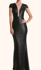 Dress The Population Black Sequin Dress Size M Retails $398