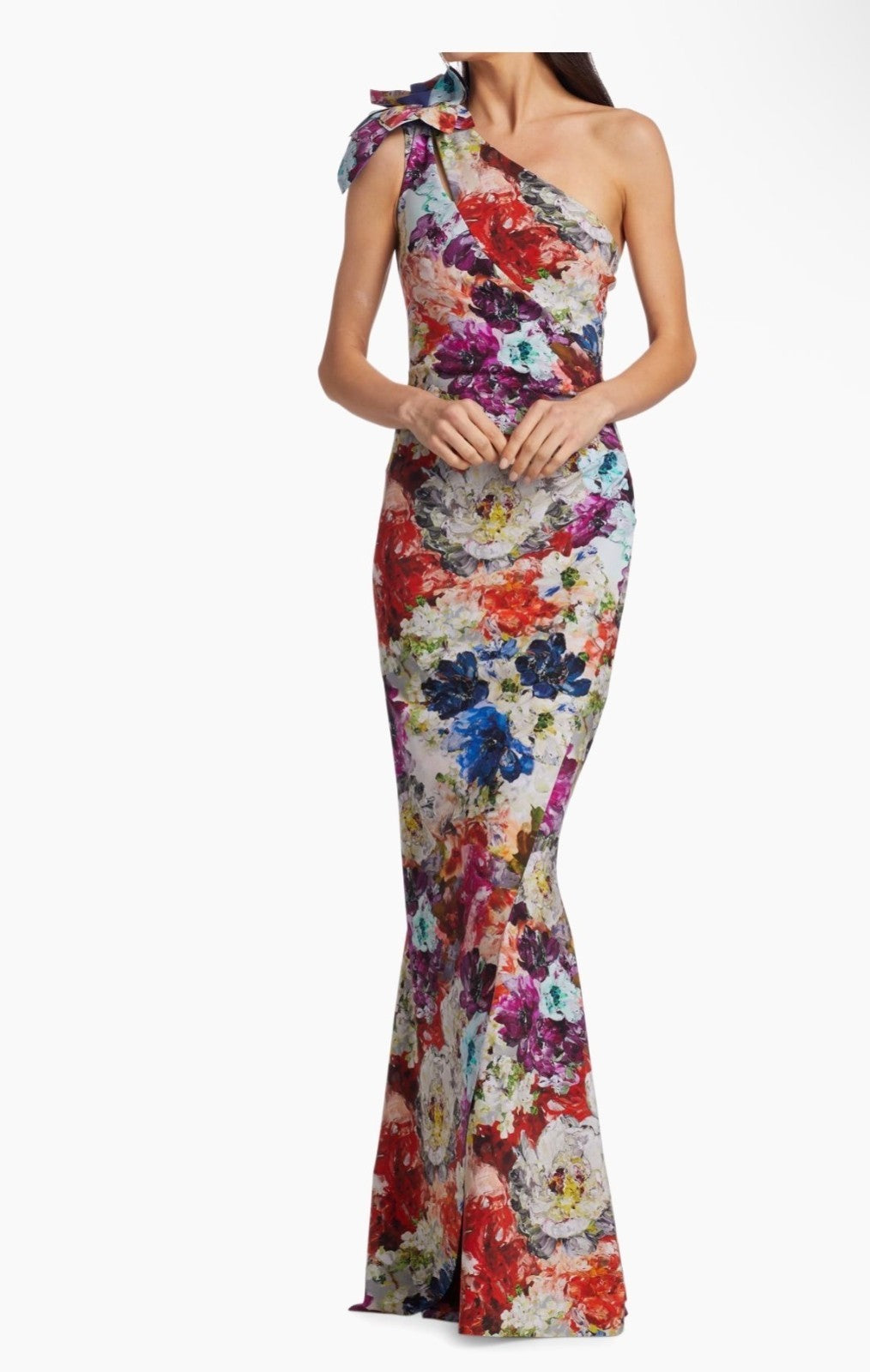Chiara Boni La Petite Robe Gosia Floral-One Shoulder Gown Size 2 Retails $1,130