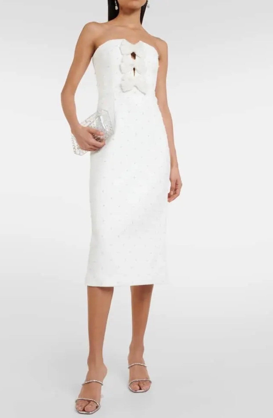 REBECCA VALLANCE Bridal Ophelia Crêpe Midi Dress Size 2 Retails $840