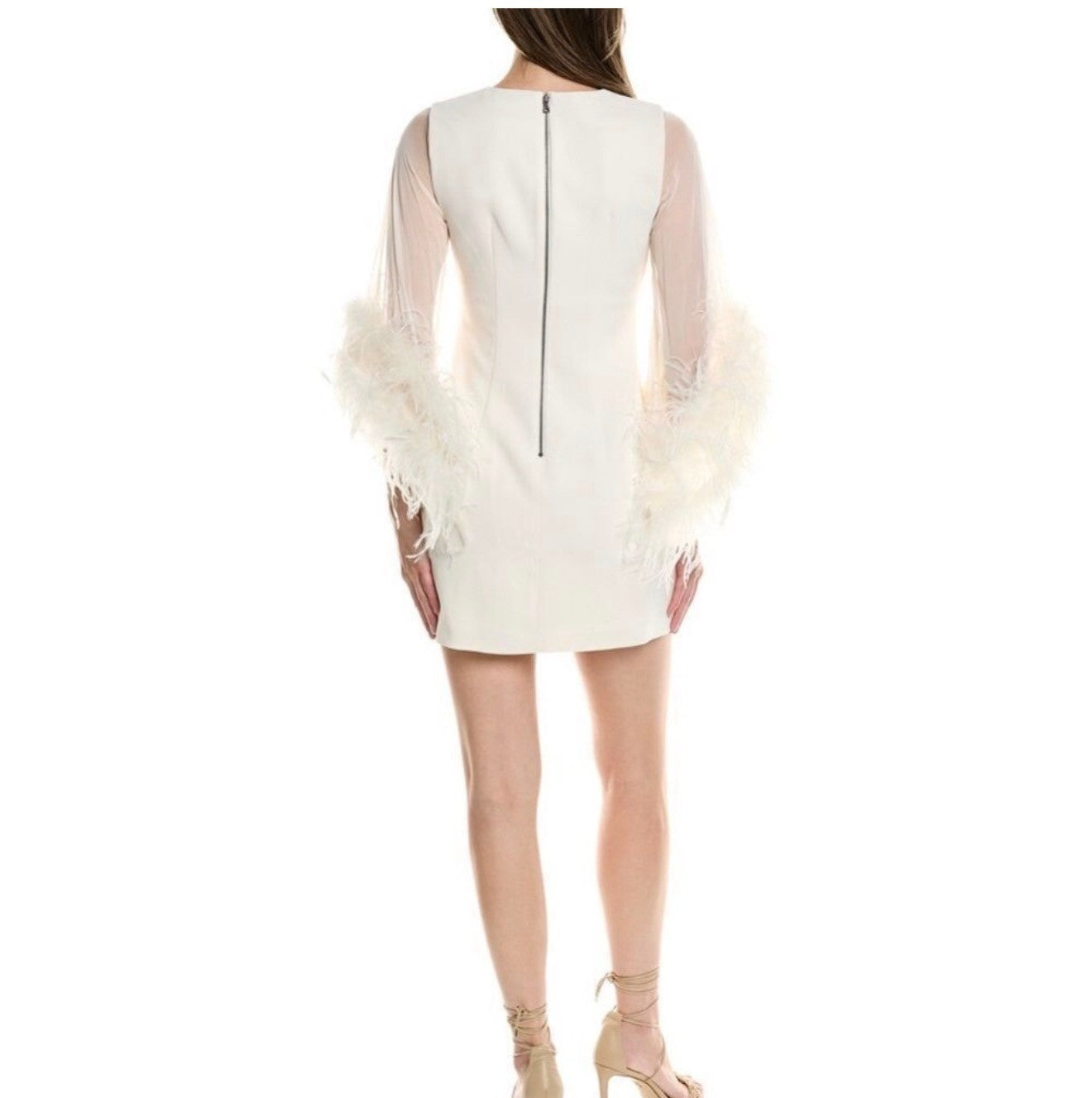 Alice + Olivia White Feather Trim Size 2 Retails $895